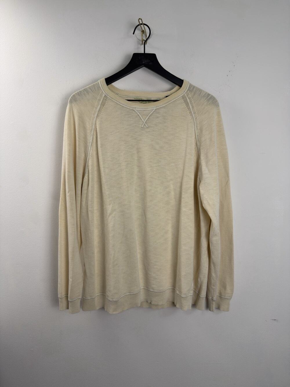 Tommy Bahama Sweater Men's XLarge Cream Knit Pullover Crewneck